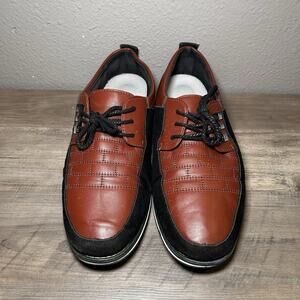 Gatsby Leather Oxford Shoes Brown Black Size 14 Lace Up Derby Orthopedic Ortho